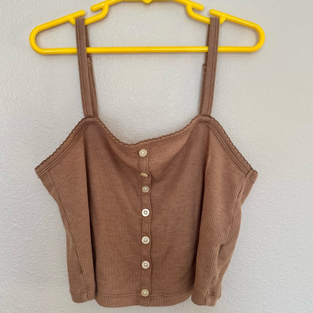 Brown American Eagle Crop Top Tank